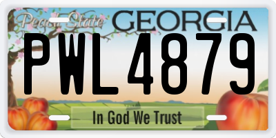 GA license plate PWL4879