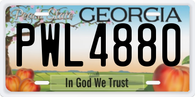 GA license plate PWL4880