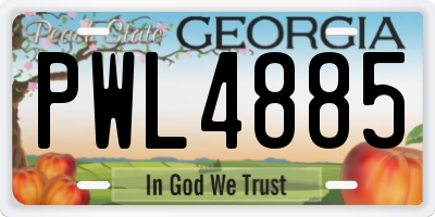 GA license plate PWL4885