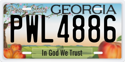 GA license plate PWL4886