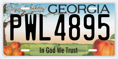 GA license plate PWL4895