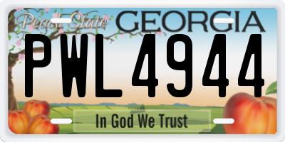 GA license plate PWL4944