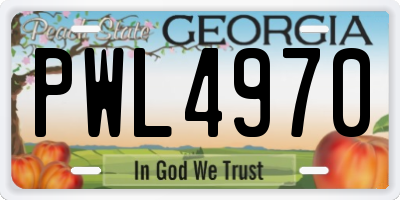 GA license plate PWL4970