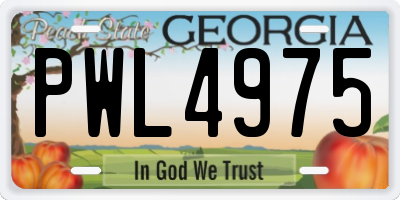 GA license plate PWL4975