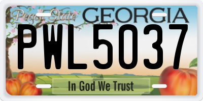 GA license plate PWL5037