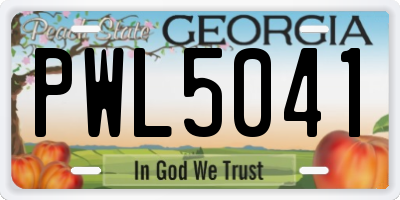 GA license plate PWL5041