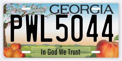 GA license plate PWL5044