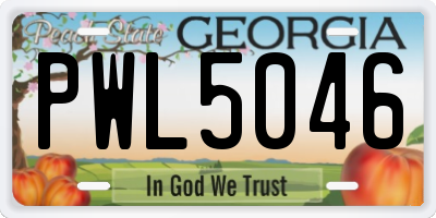 GA license plate PWL5046