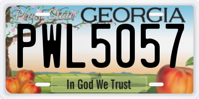GA license plate PWL5057