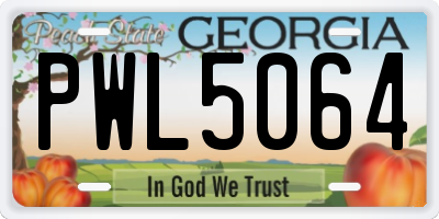 GA license plate PWL5064