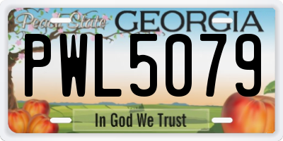 GA license plate PWL5079