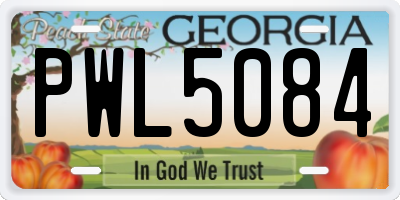 GA license plate PWL5084