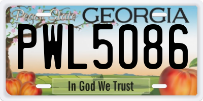 GA license plate PWL5086