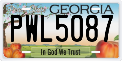 GA license plate PWL5087