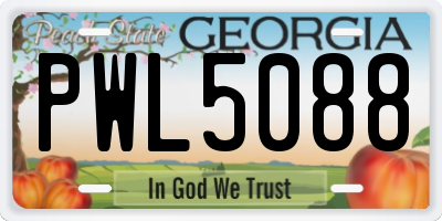 GA license plate PWL5088