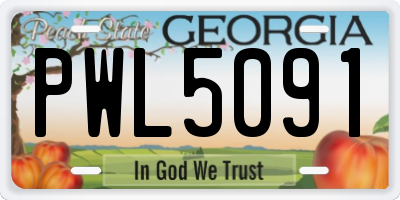 GA license plate PWL5091