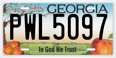 GA license plate PWL5097
