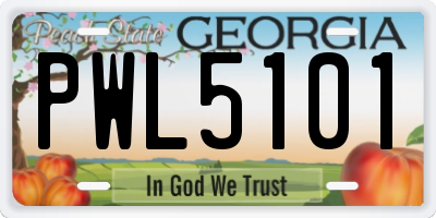 GA license plate PWL5101