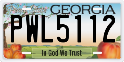 GA license plate PWL5112