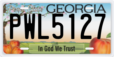 GA license plate PWL5127