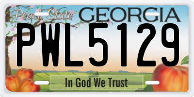 GA license plate PWL5129