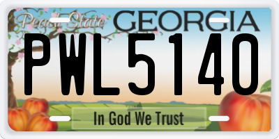 GA license plate PWL5140