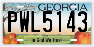 GA license plate PWL5143