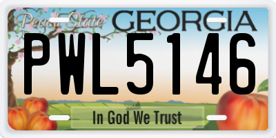 GA license plate PWL5146