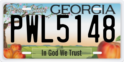 GA license plate PWL5148