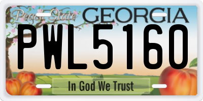 GA license plate PWL5160