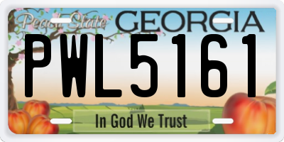GA license plate PWL5161