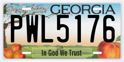 GA license plate PWL5176