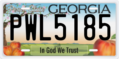 GA license plate PWL5185