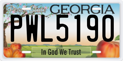 GA license plate PWL5190