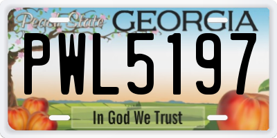 GA license plate PWL5197