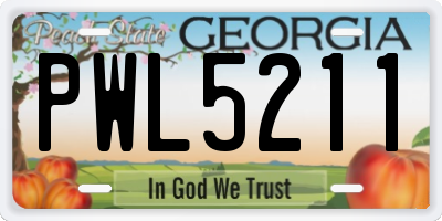 GA license plate PWL5211