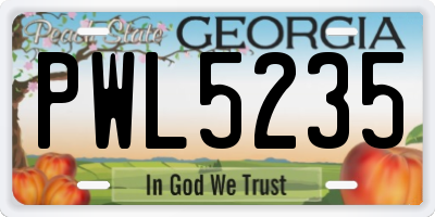 GA license plate PWL5235
