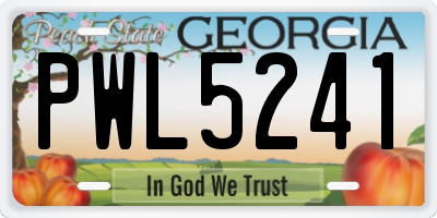 GA license plate PWL5241