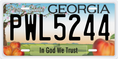 GA license plate PWL5244