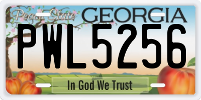 GA license plate PWL5256
