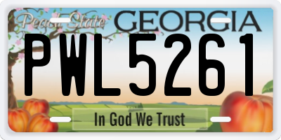 GA license plate PWL5261