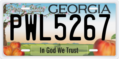 GA license plate PWL5267