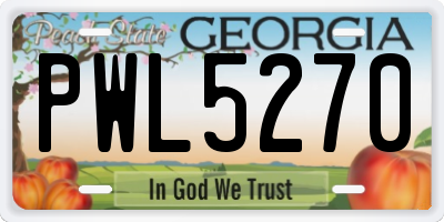 GA license plate PWL5270