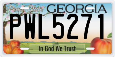 GA license plate PWL5271