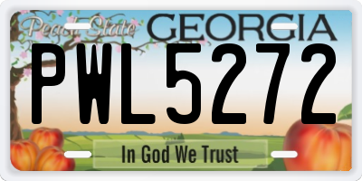 GA license plate PWL5272