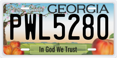 GA license plate PWL5280