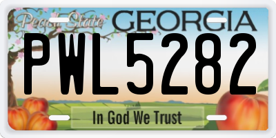 GA license plate PWL5282