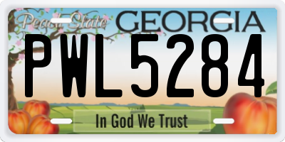 GA license plate PWL5284