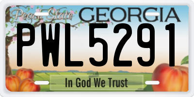 GA license plate PWL5291