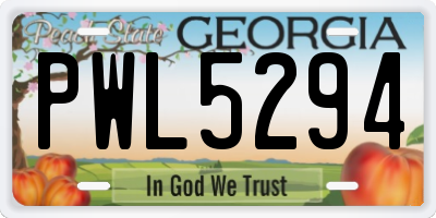GA license plate PWL5294